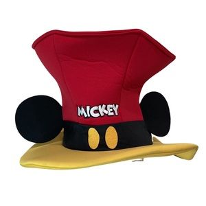 Vintage Disney Parks Mickey Mouse Red And Yellow Top Hat With Mickey Ears